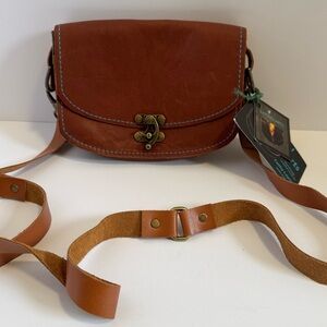 Handcrafted Lapinel Arts Artisan Leather Crossbody Saddle Bag